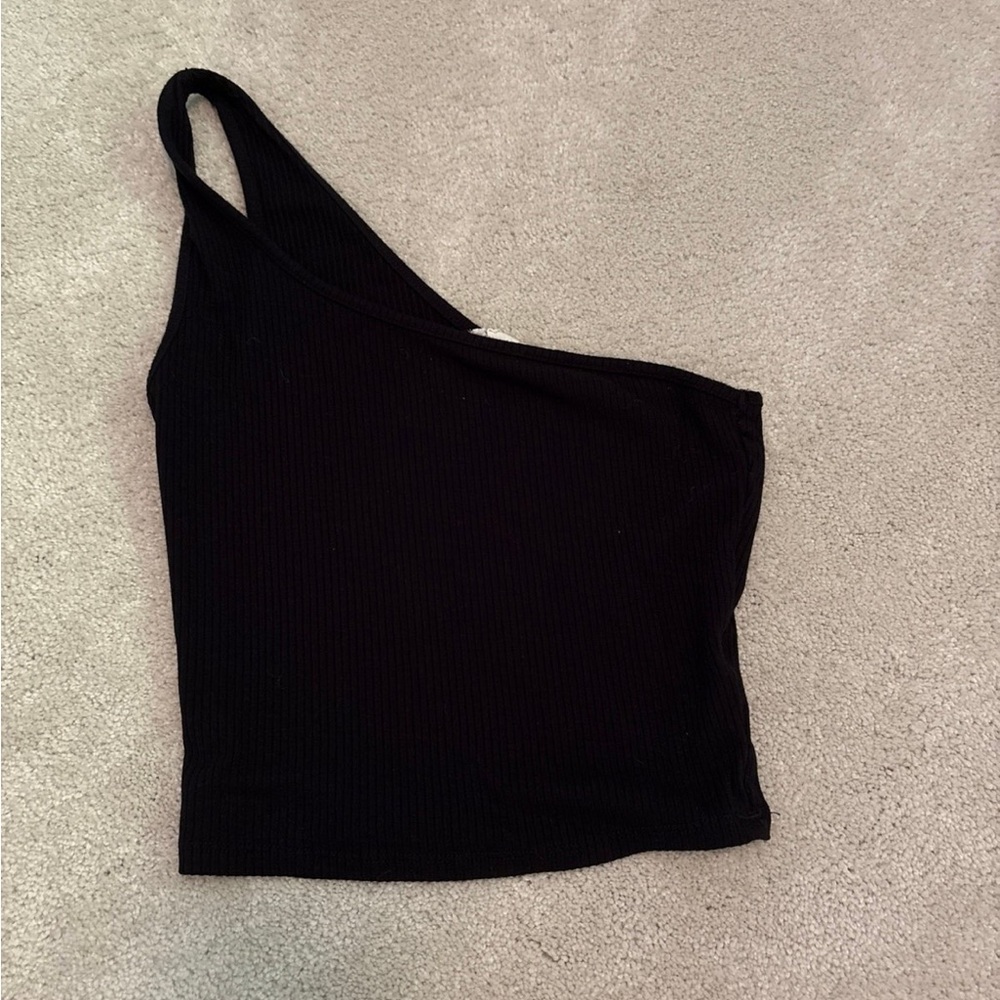 Black One-Shoulder Women's Top